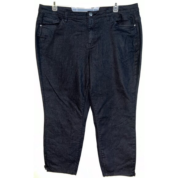 Lane Bryant Women's Plus Size Skinny Jeans 22 Black Denim Cotton/Polyester/Rayon - Picture 1 of 3